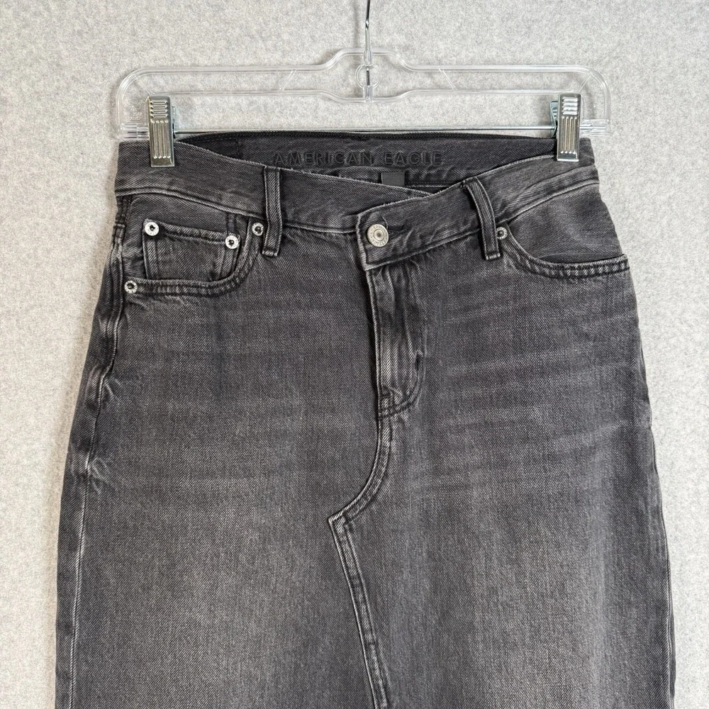 American‎ eagle 90s high rise maxi skirt womens 0 black denim